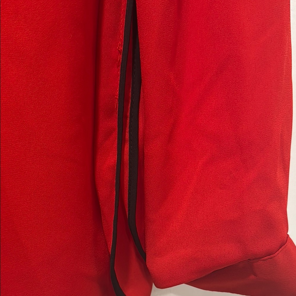 Women's Red Blouse with Black Trim - Picture 5 of 6